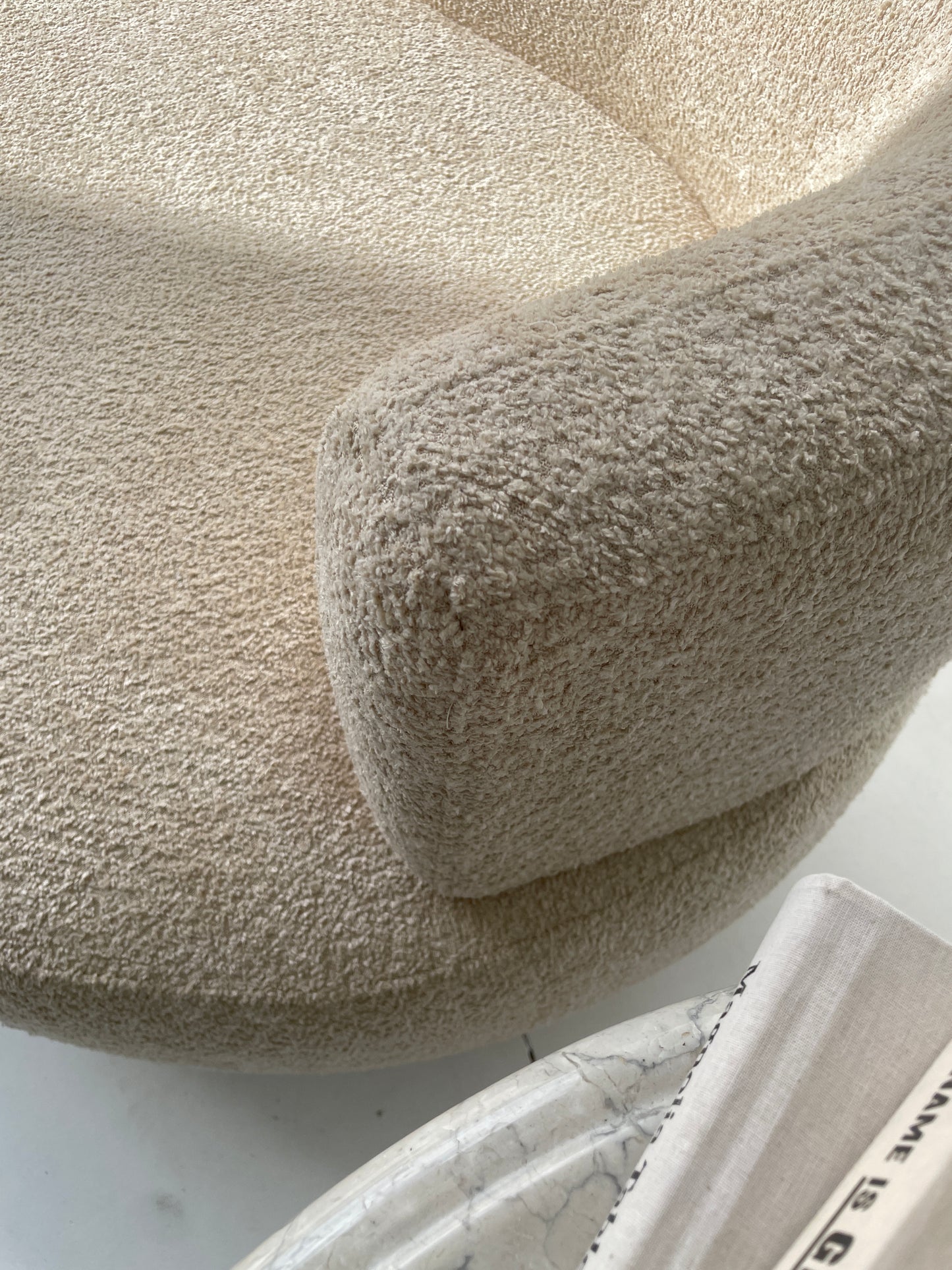 - Custom Sofa in Cream Bouclé