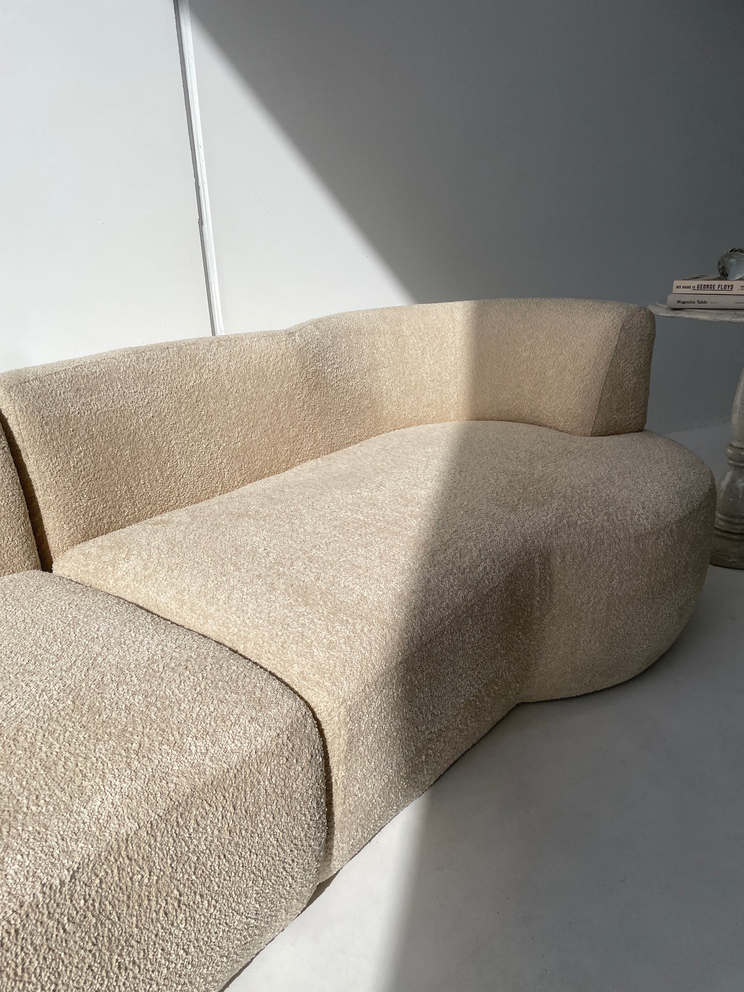 - Custom Sofa in Cream Bouclé