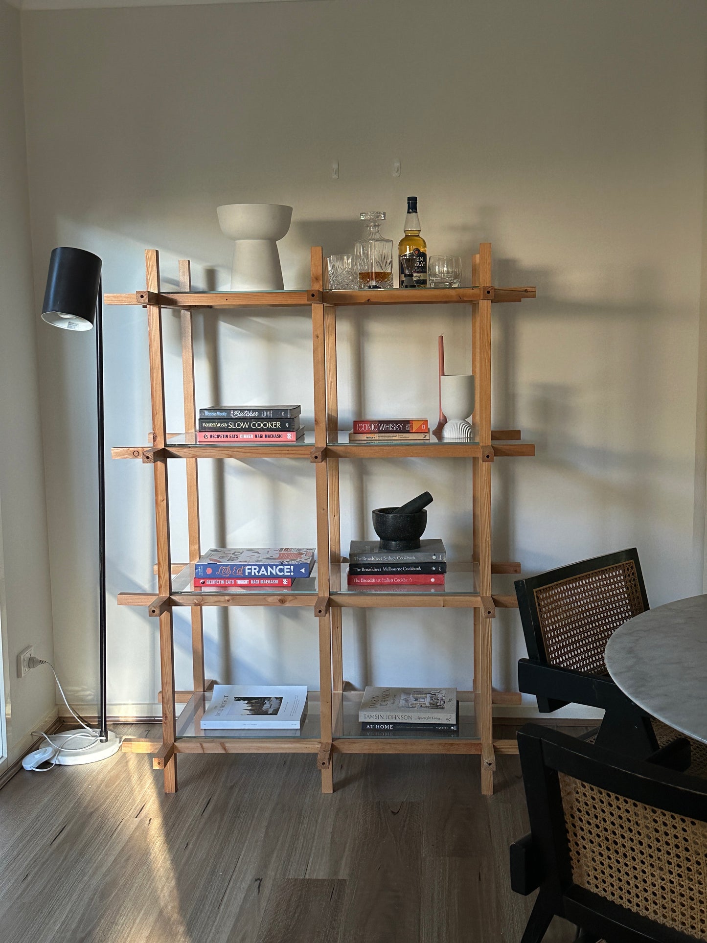 Timber and Glass Custom Made Shelf