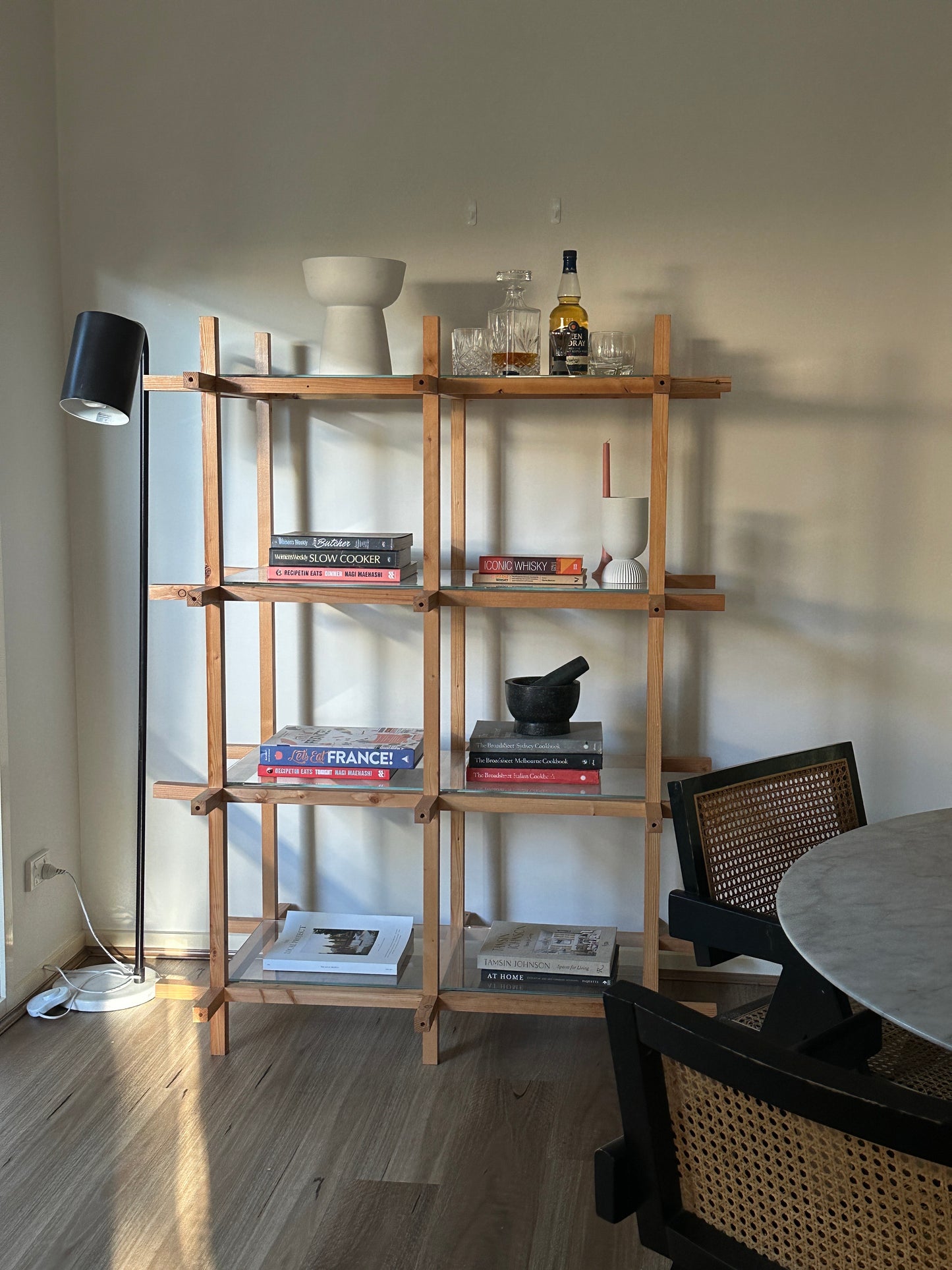 Timber and Glass Custom Made Shelf