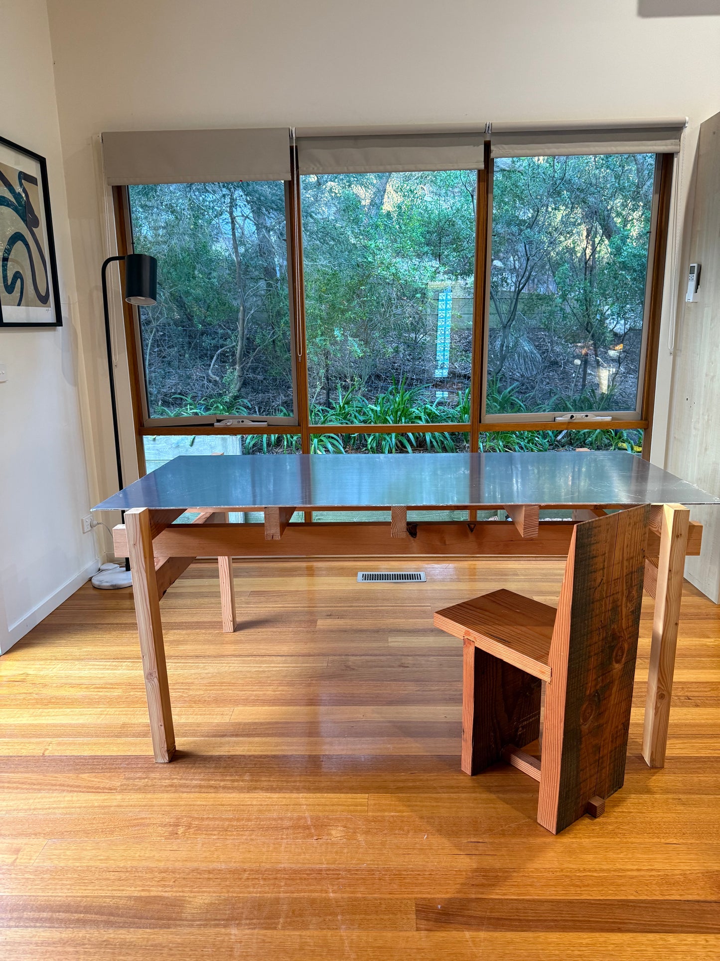 Aluminium + Oregon Table