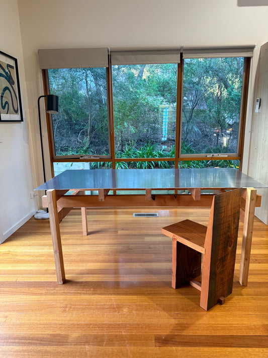 Aluminium + Oregon Table