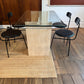 Travertine Glass Table & Set of Four Menu Chairs