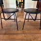Travertine Glass Table & Set of Four Menu Chairs