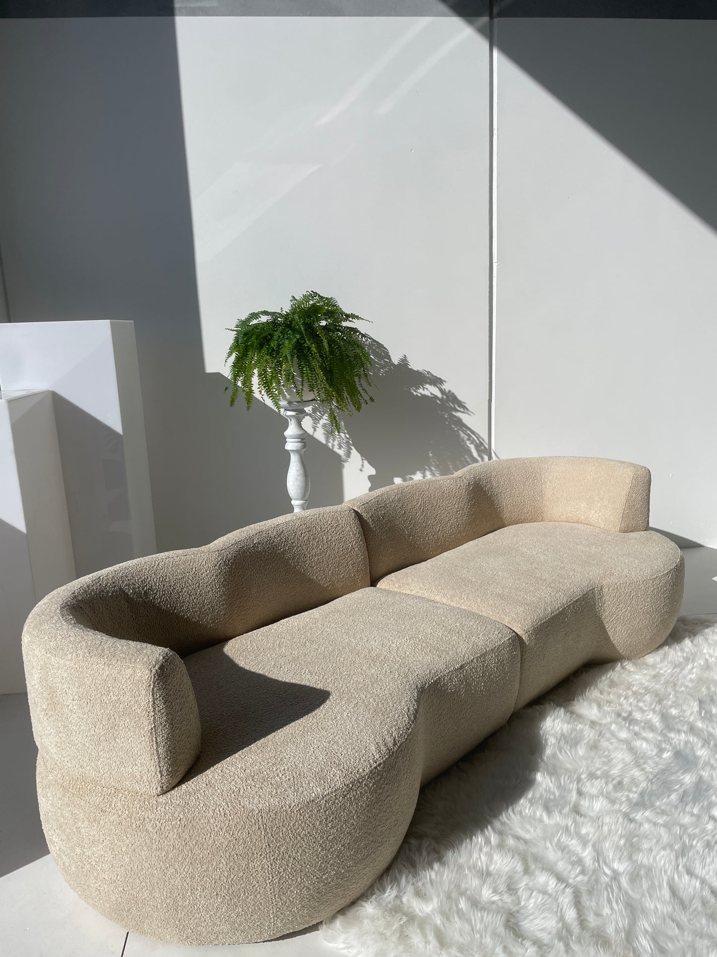 - Custom Sofa in Cream Bouclé