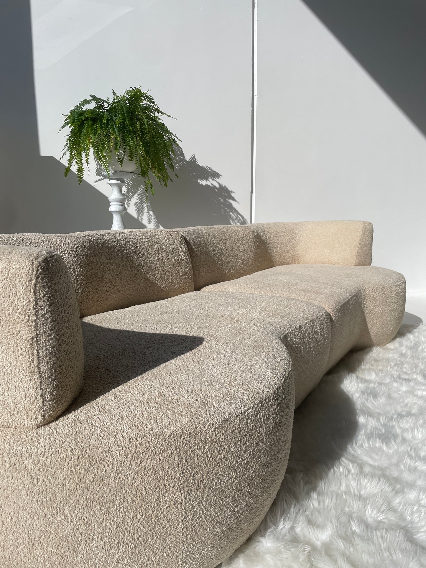 - Custom Sofa in Cream Bouclé