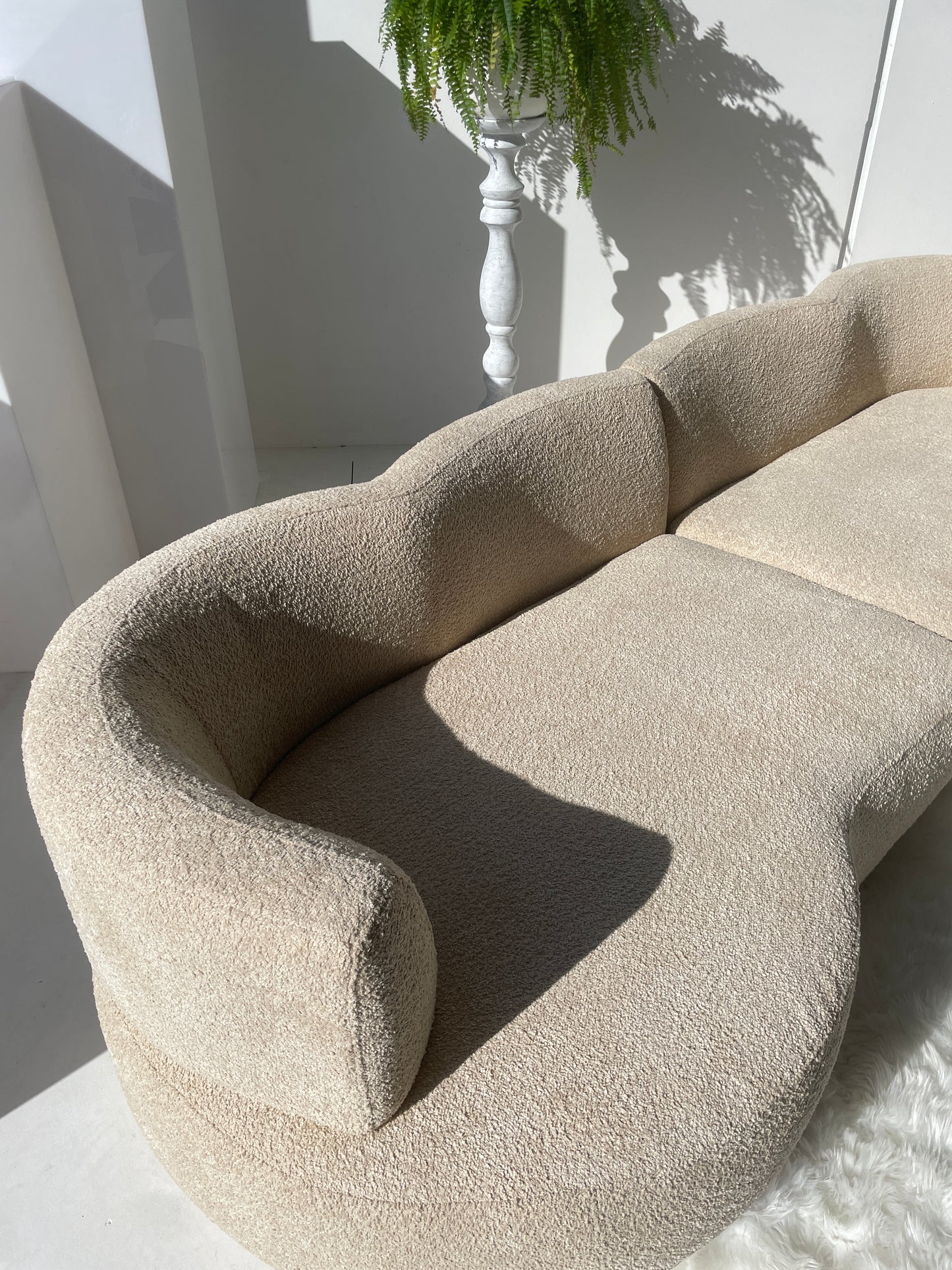 - Custom Sofa in Cream Bouclé