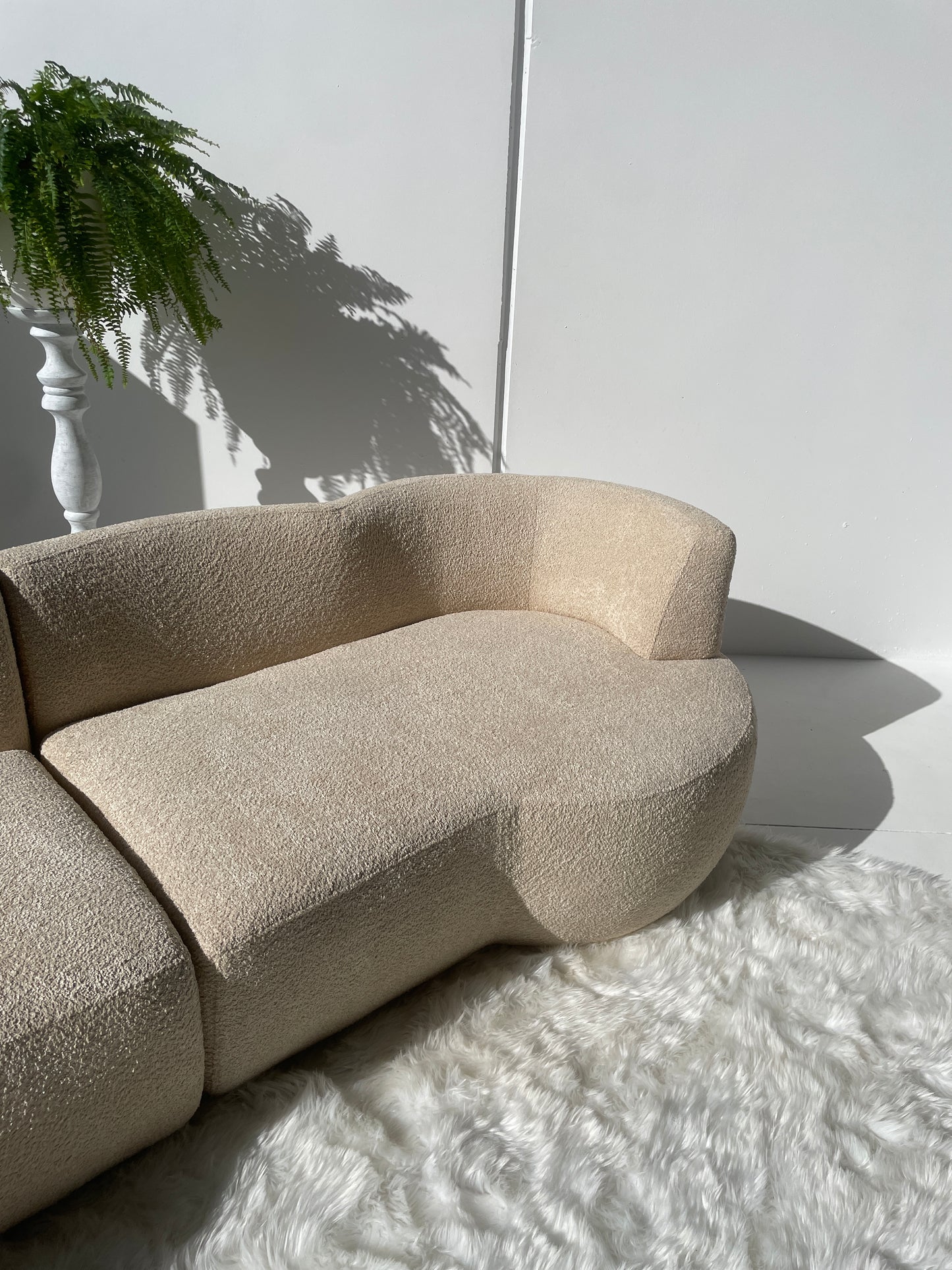 - Custom Sofa in Cream Bouclé
