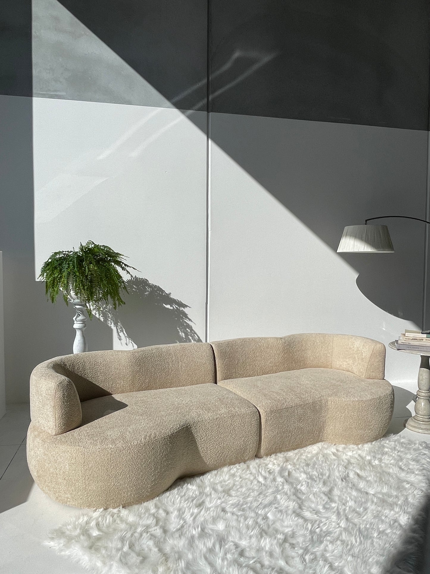 - Custom Sofa in Cream Bouclé