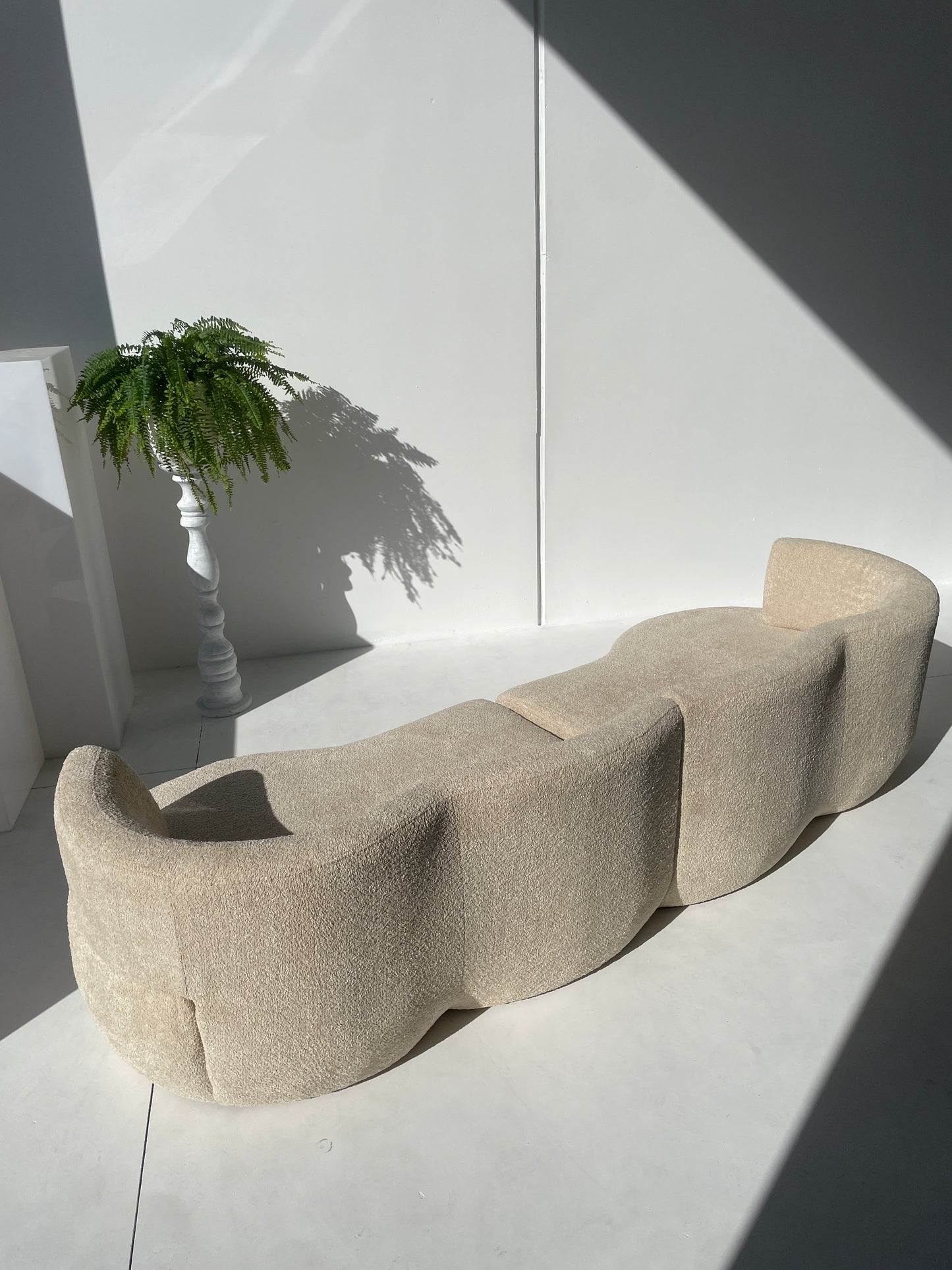 - Custom Sofa in Cream Bouclé