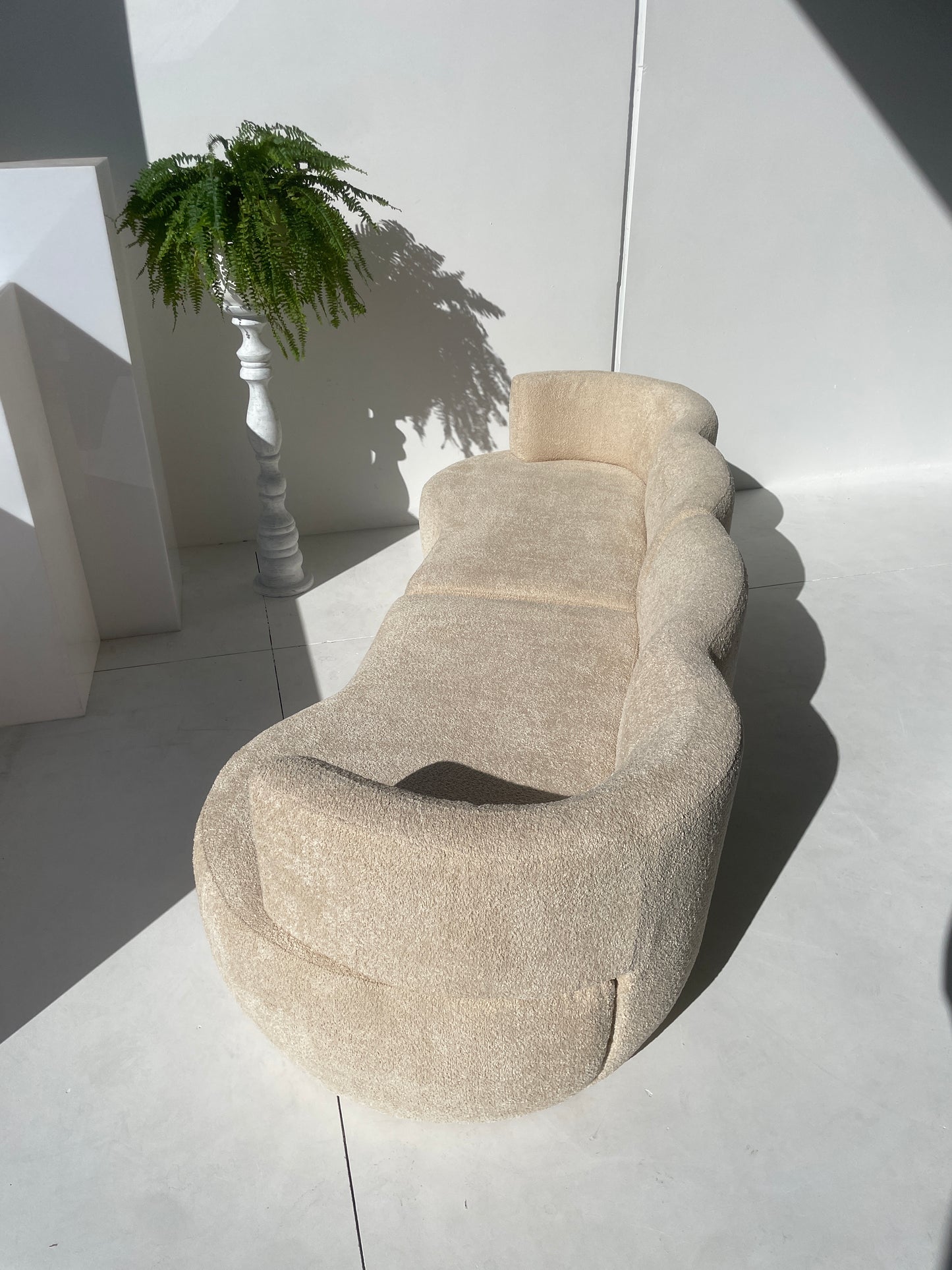 - Custom Sofa in Cream Bouclé