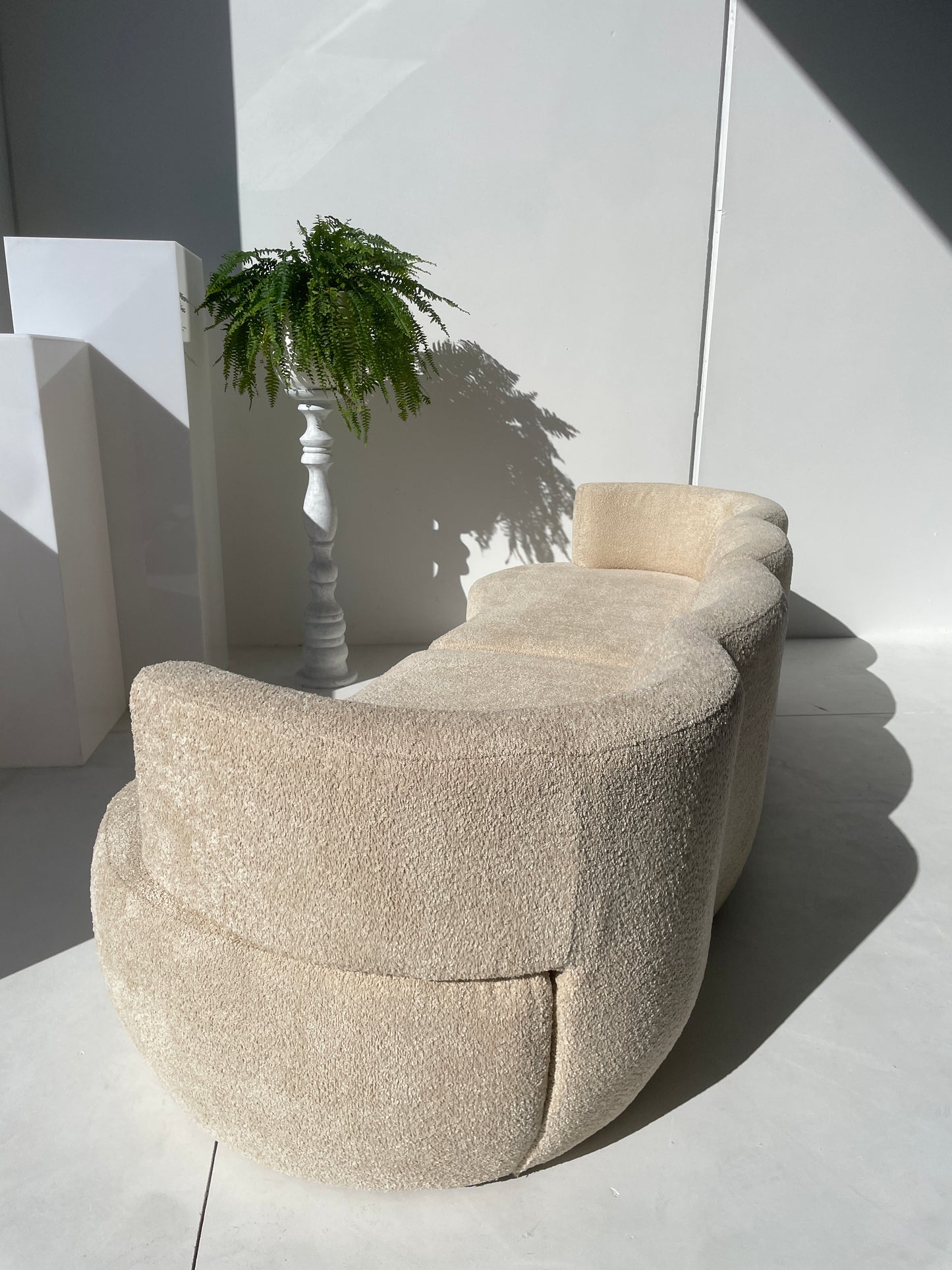 - Custom Sofa in Cream Bouclé