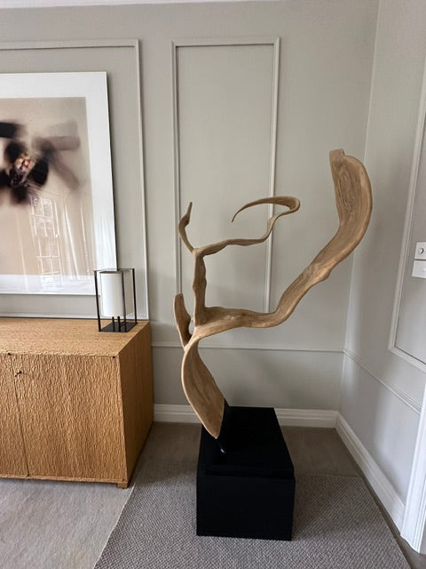 Unique Organic Teak Root Sculpture on Custom Plinth
