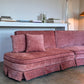 Incredible Curved Vintage Sofa - Dusty Pink Velvet,  Fully Restored, 60's