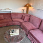 Incredible Curved Vintage Sofa - Dusty Pink Velvet,  Fully Restored, 60's