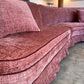 Incredible Curved Vintage Sofa - Dusty Pink Velvet,  Fully Restored, 60's