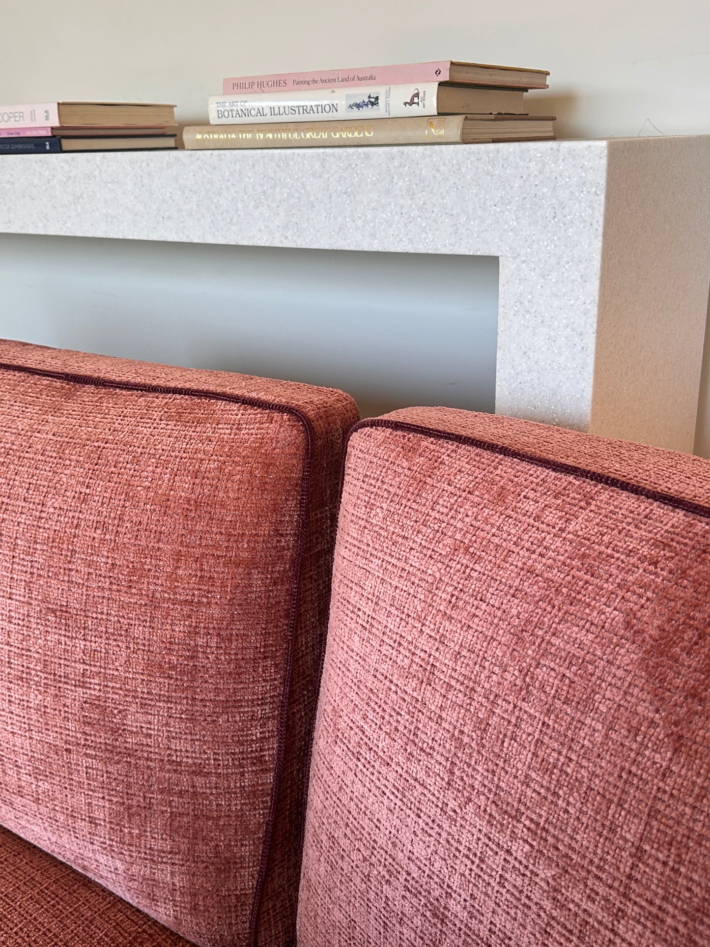 Incredible Curved Vintage Sofa - Dusty Pink Velvet,  Fully Restored, 60's