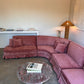 Incredible Curved Vintage Sofa - Dusty Pink Velvet,  Fully Restored, 60's