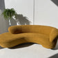 - Curved Mustard Bouclé Sofa
