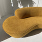 - Curved Mustard Bouclé Sofa