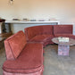 Incredible Curved Vintage Sofa - Dusty Pink Velvet,  Fully Restored, 60's