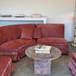 Incredible Curved Vintage Sofa - Dusty Pink Velvet,  Fully Restored, 60's
