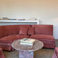Incredible Curved Vintage Sofa - Dusty Pink Velvet,  Fully Restored, 60's