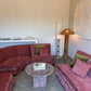 Incredible Curved Vintage Sofa - Dusty Pink Velvet,  Fully Restored, 60's