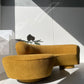 - Curved Mustard Bouclé Sofa