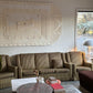 Vintage Green Velvet Stripe Sofa + Armchairs - Box Pleat Skirt