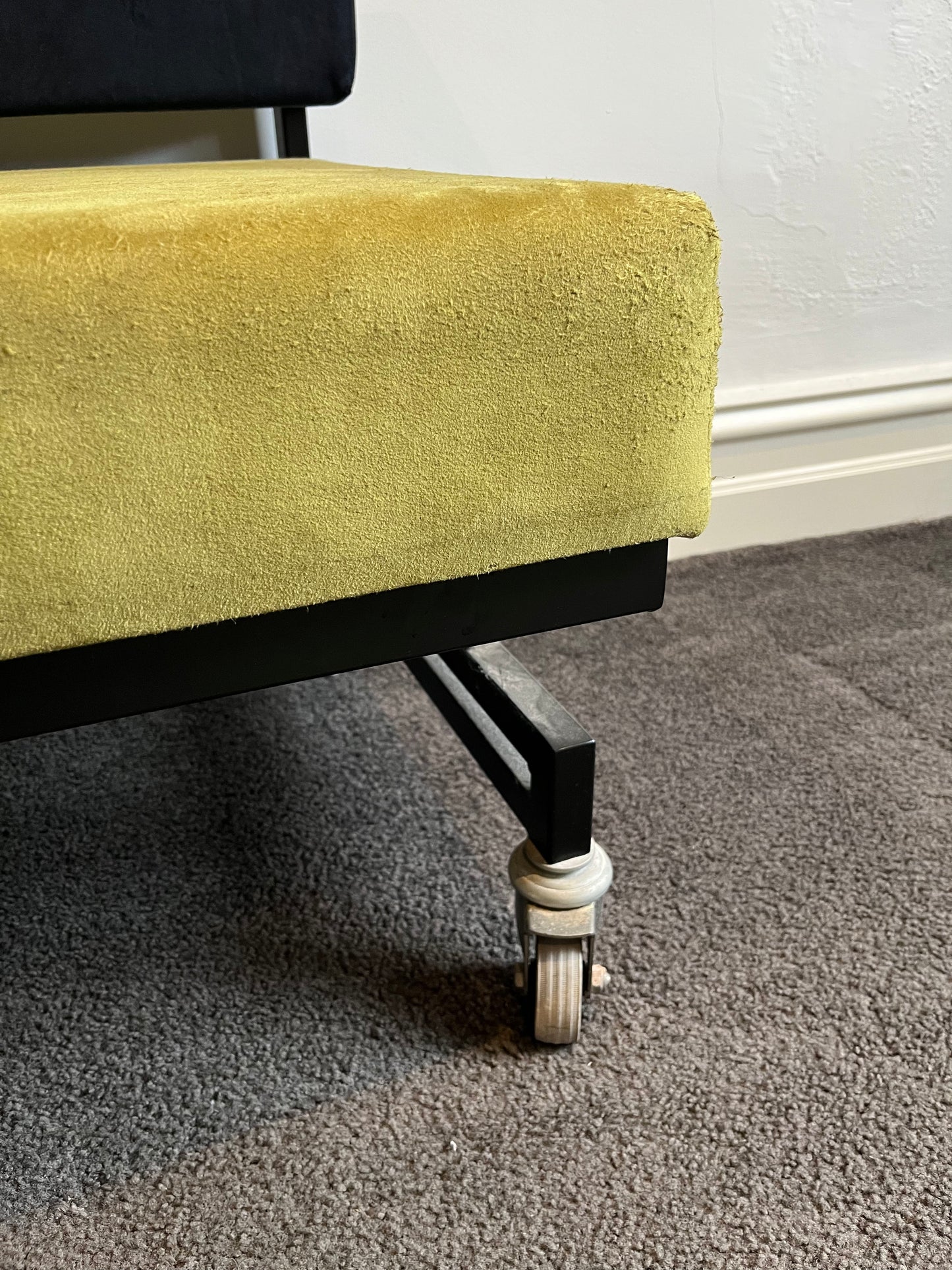 Vintage Color Block Velvet Sofa Bed / Daybed