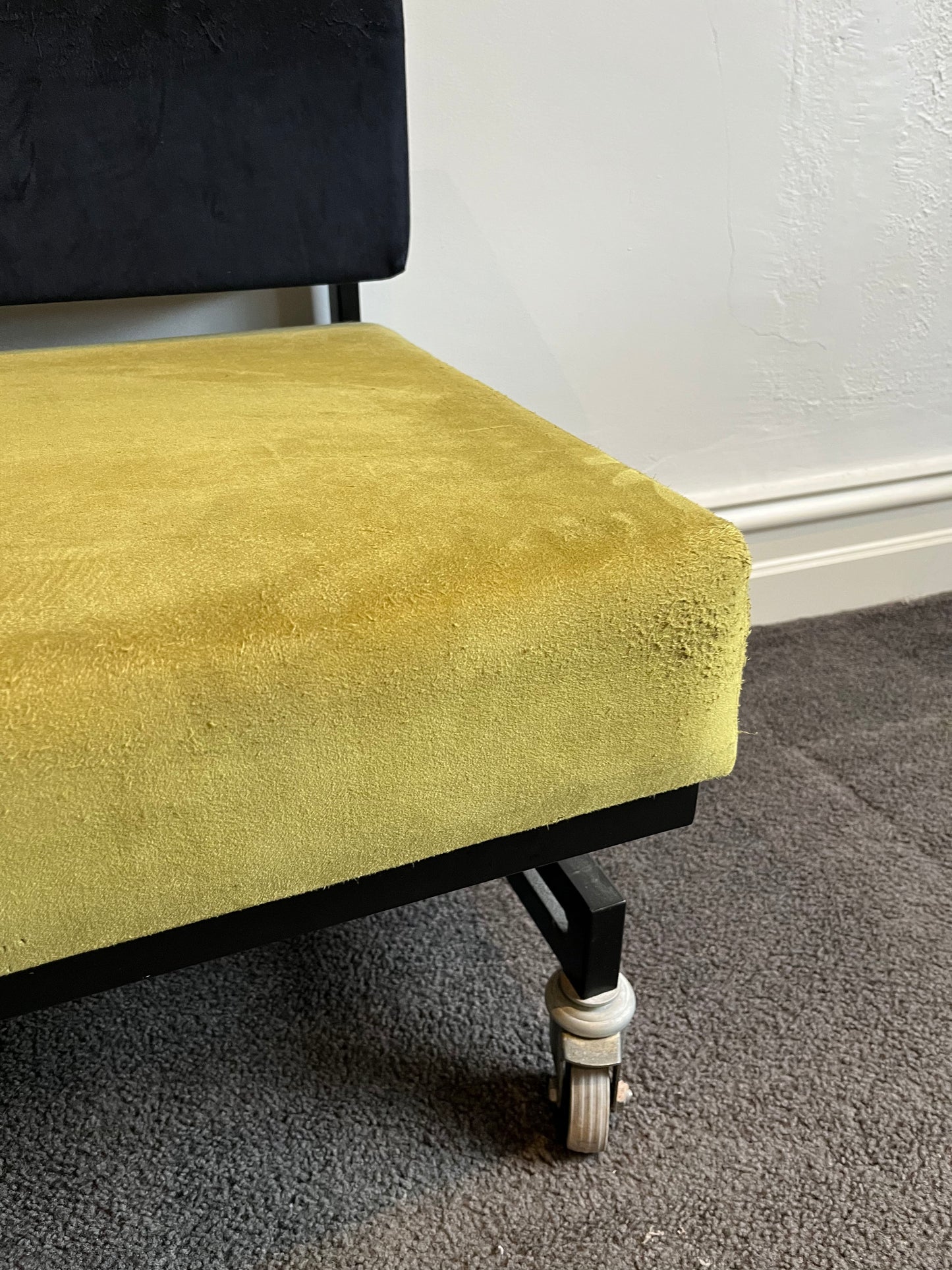 Vintage Color Block Velvet Sofa Bed / Daybed