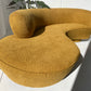 - Curved Mustard Bouclé Sofa