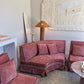 Incredible Curved Vintage Sofa - Dusty Pink Velvet,  Fully Restored, 60's