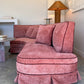 Incredible Curved Vintage Sofa - Dusty Pink Velvet,  Fully Restored, 60's