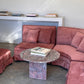 Incredible Curved Vintage Sofa - Dusty Pink Velvet,  Fully Restored, 60's