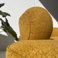 - Curved Mustard Bouclé Sofa