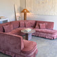 Incredible Curved Vintage Sofa - Dusty Pink Velvet,  Fully Restored, 60's