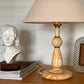 Vintage Italian Onyx Lamp with Pink Cotton Shade