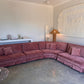 Incredible Curved Vintage Sofa - Dusty Pink Velvet,  Fully Restored, 60's