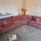 Incredible Curved Vintage Sofa - Dusty Pink Velvet,  Fully Restored, 60's