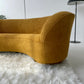 - Curved Mustard Bouclé Sofa