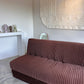 Vintage Chocolate Brown Velvet Daybed / Sofa