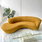- Curved Mustard Bouclé Sofa