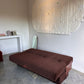 Vintage Chocolate Brown Velvet Daybed / Sofa