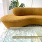 - Curved Mustard Bouclé Sofa