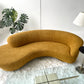 - Curved Mustard Bouclé Sofa