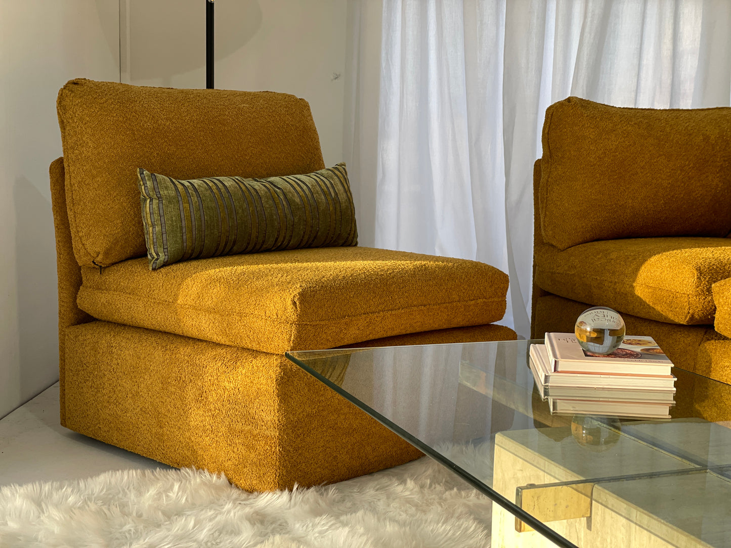 Five Piece Mustard Modular Sofa Set