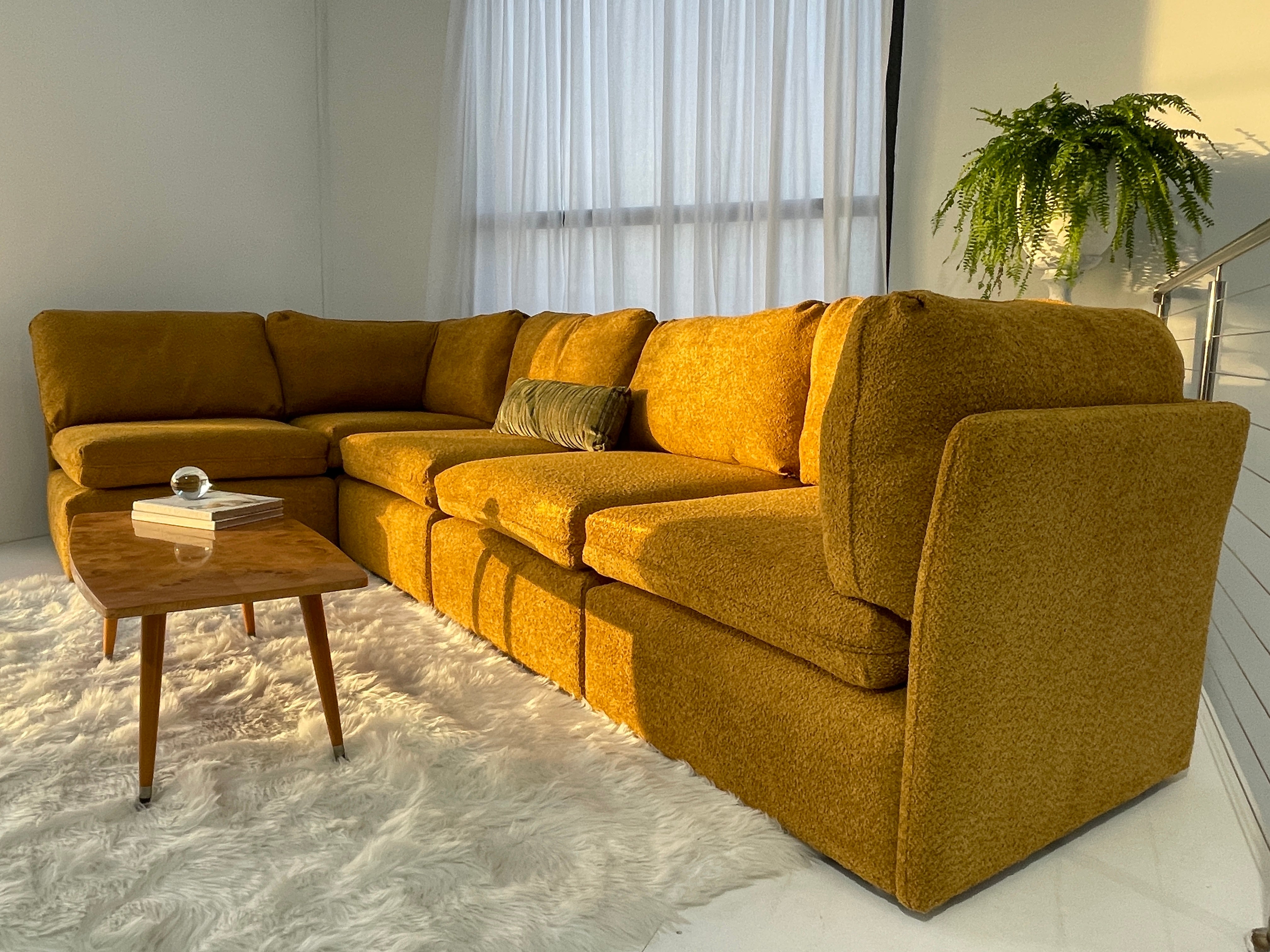 Five Piece Mustard Modular Sofa Set Curated Spaces