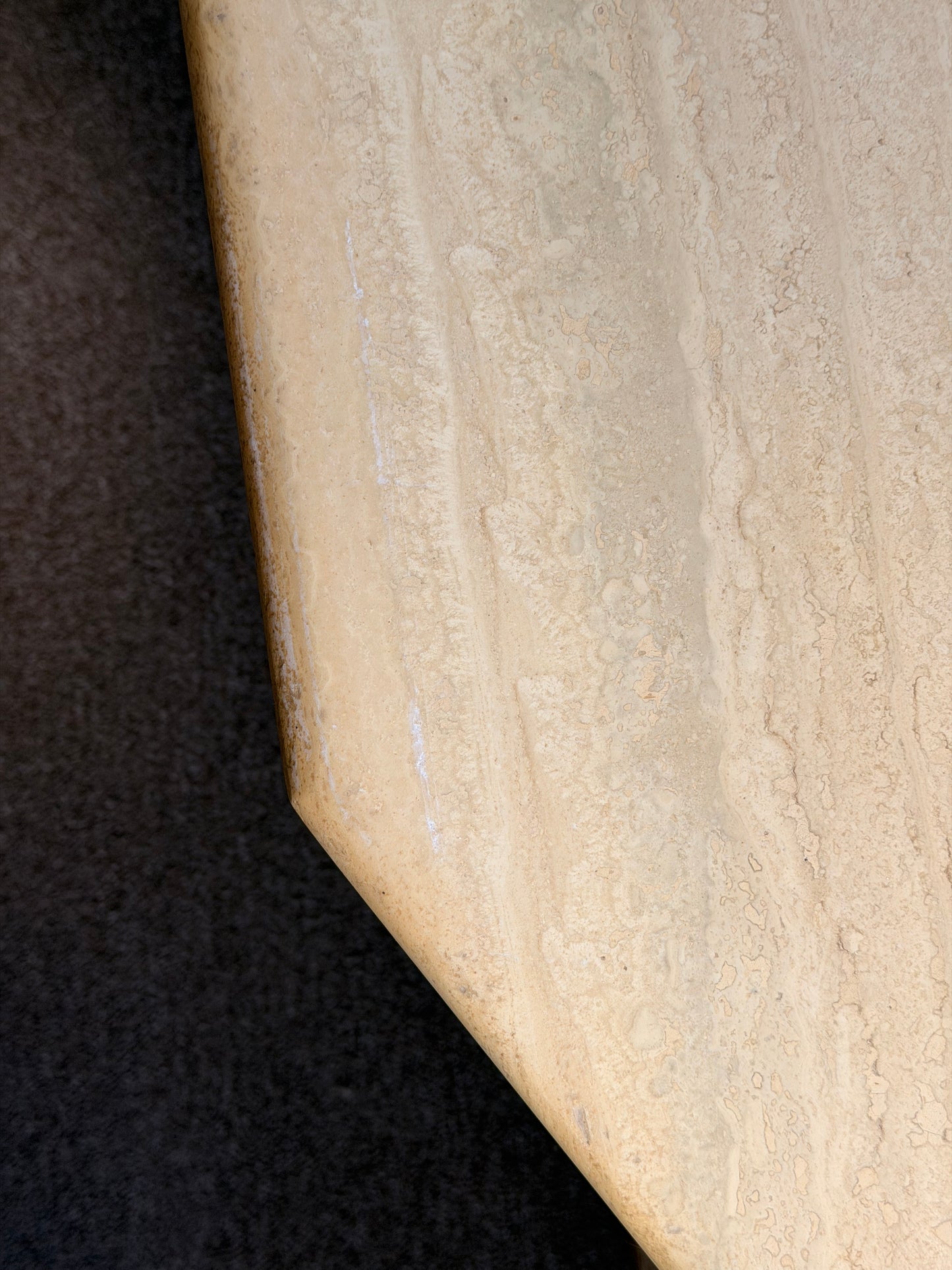 Vintage Italian Travertine Table #1
